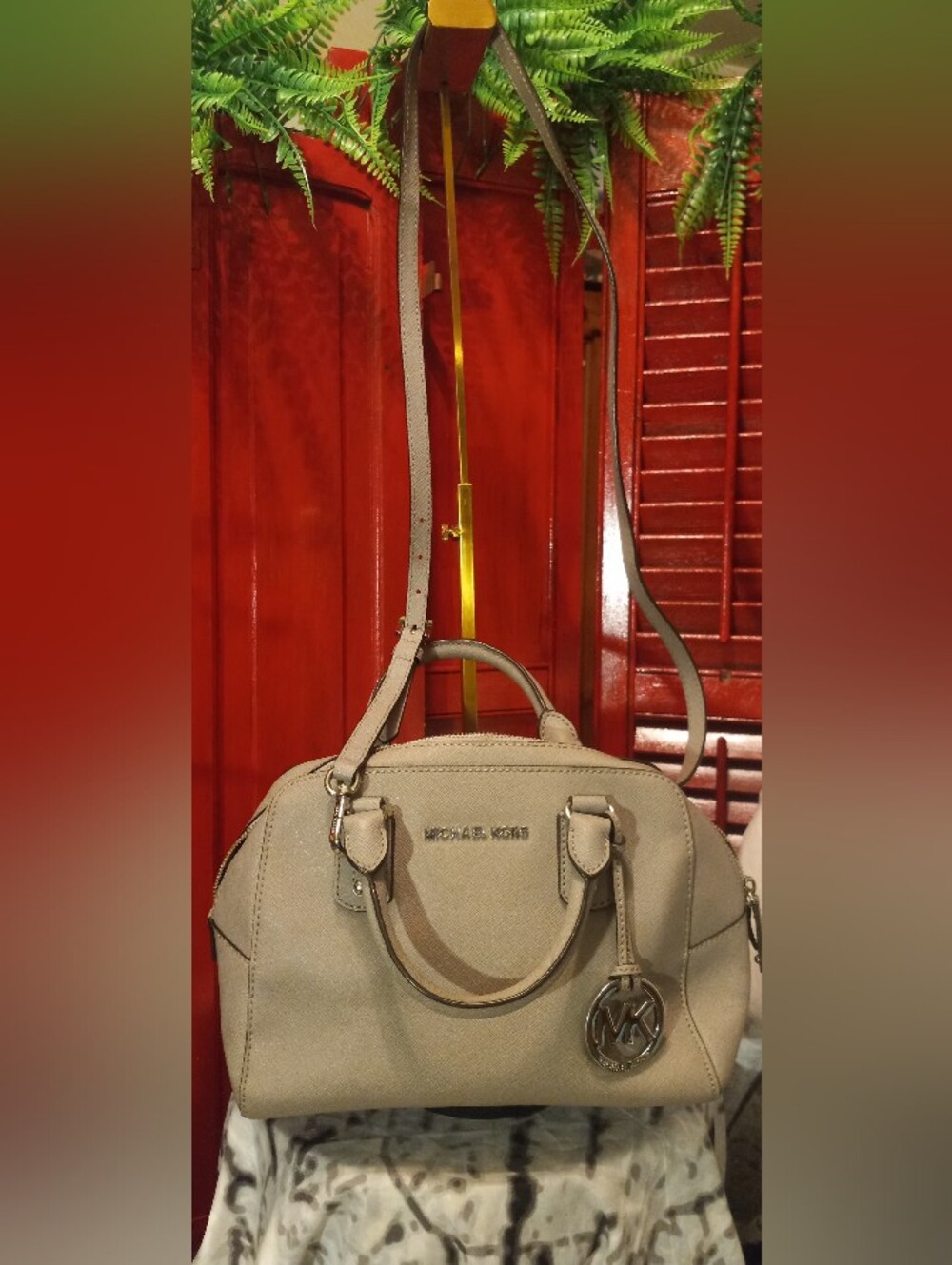 Michael Kors Gray Saffiano Leather Crossbody